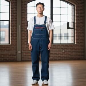 Dickies Mens Size XL Relaxed Fit Jean Denim Workwear Ultra Tough Bib Overall